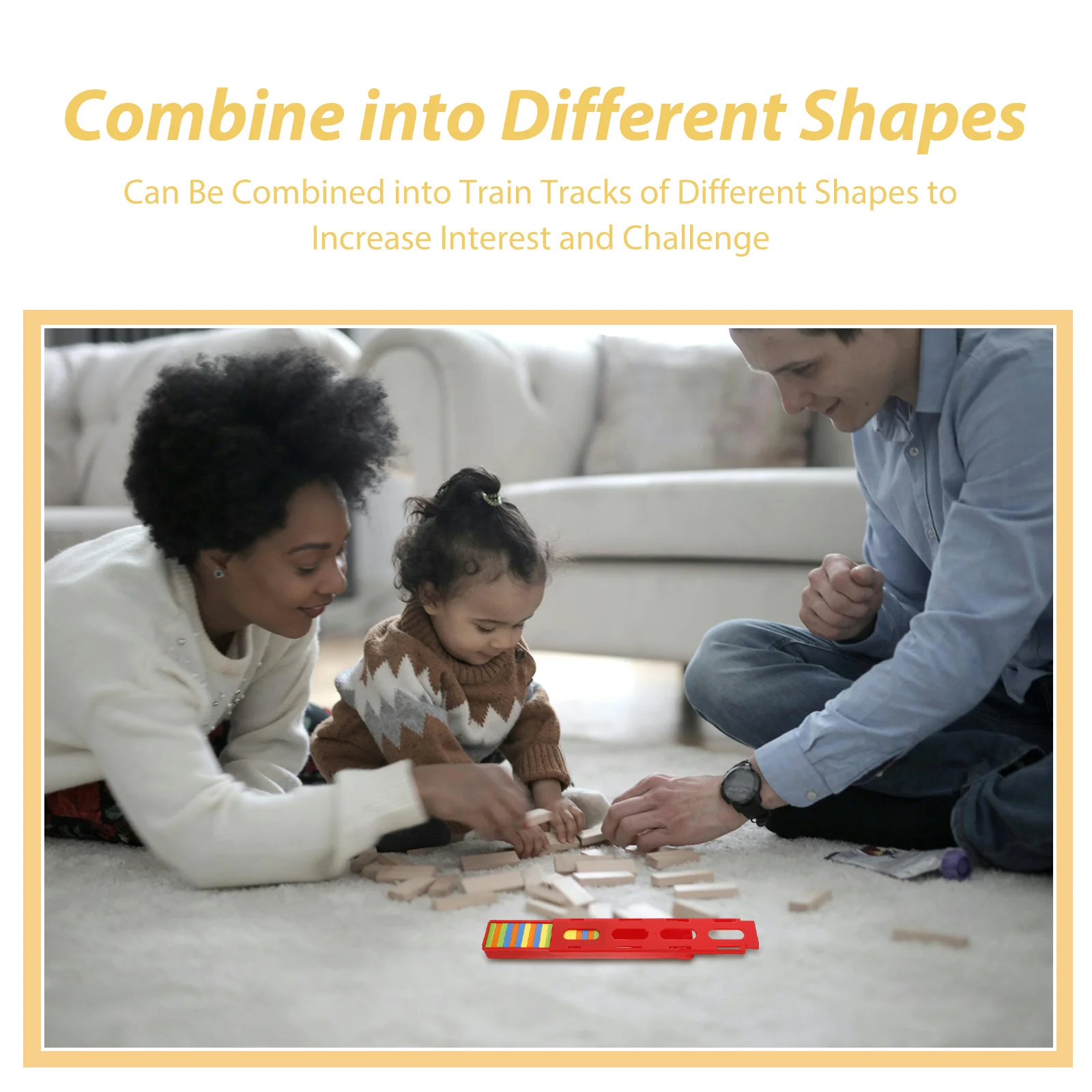 1 Juego de tren Domino, tren pequeño con accesorios de pista que mejoran la creatividad, juego expandible para niños - imagen 5