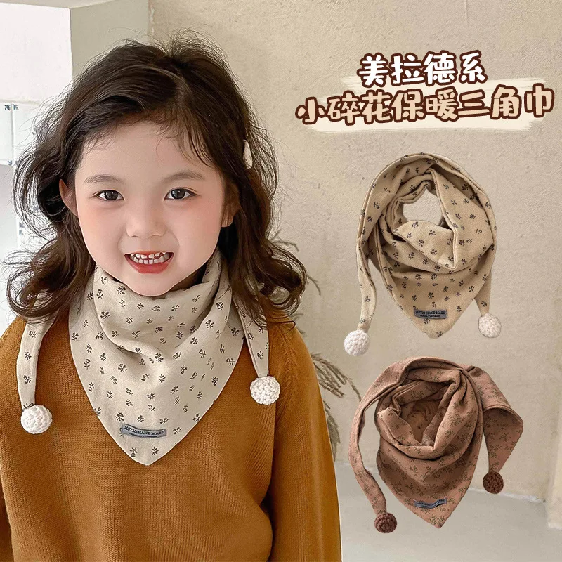 Bufanda para niños Otoño Invierno a prueba de viento bufanda cálida para bebé seda niños niñas chal triangular niñas accesorios para niños