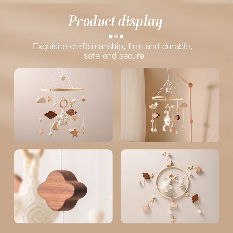 Campana para cama móvil de madera para bebé, sonajero colgante, caja de música para recién nacido, campana para cama, soporte para juguetes, cuna infantil, regalo para bebé - imagen 5