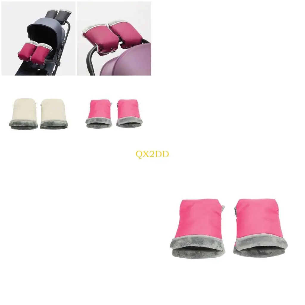 QX2D Protectores de mano cálidos para bebé – Guantes padres cochecito - imagen 4