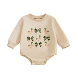 ViSgogo Mamelucos para bebé niña Otoño Manga larga Cuello redondo Camuflaje Mono con estampado de lazo de pato