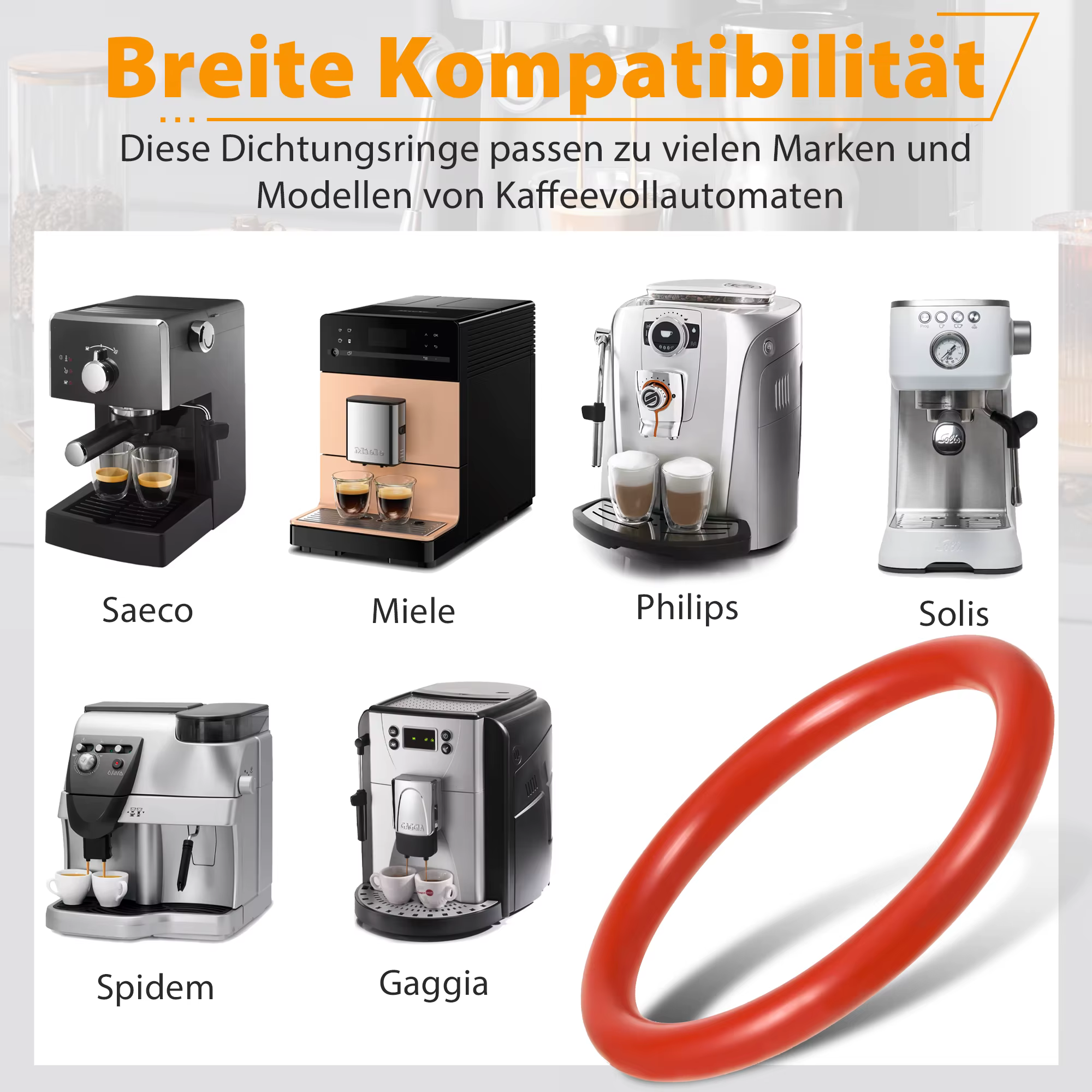Junta tórica silicona para cafetera Philips Saeco – Anillo sellado vapor - imagen 5