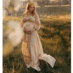 Vestido bohemio para sesión fotos embarazo – Encaje algodón dos piezas