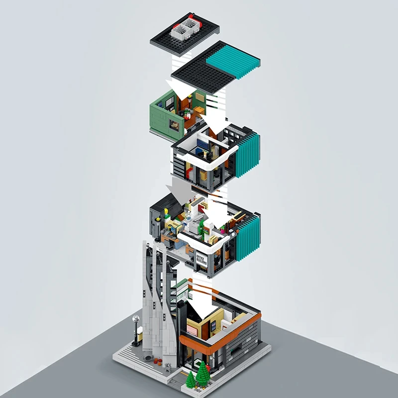 3828PCS Office Building MOC Model Building Block Set Creative Street View Modular House Assembly Bricks DIY Toys Gifts For Kids - imagen 2