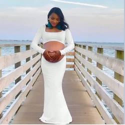 Sesión de maternidad Vestido Maxi 2 en 1 con cuello alto para fiesta