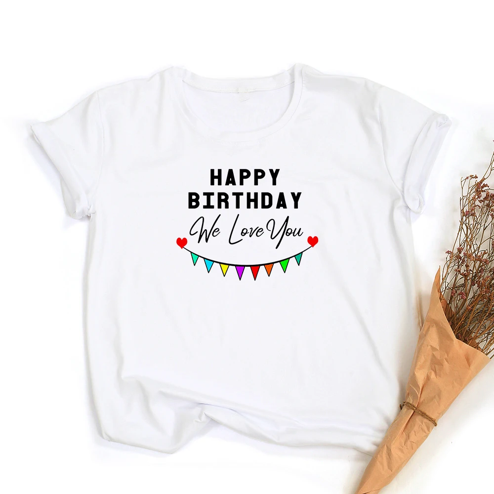 Feliz cumpleaños papá te amo familia camiseta a juego mono de bebé bandera Multicolor impreso ropa de manga corta regalo de cumpleaños - imagen 2
