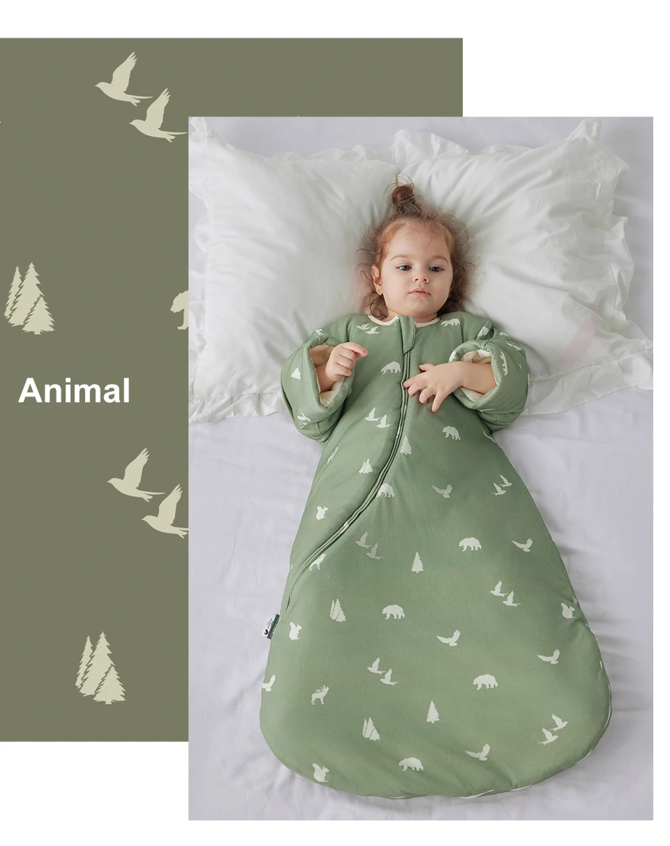 Saco de dormir bebé con mangas extraíbles en color beige
