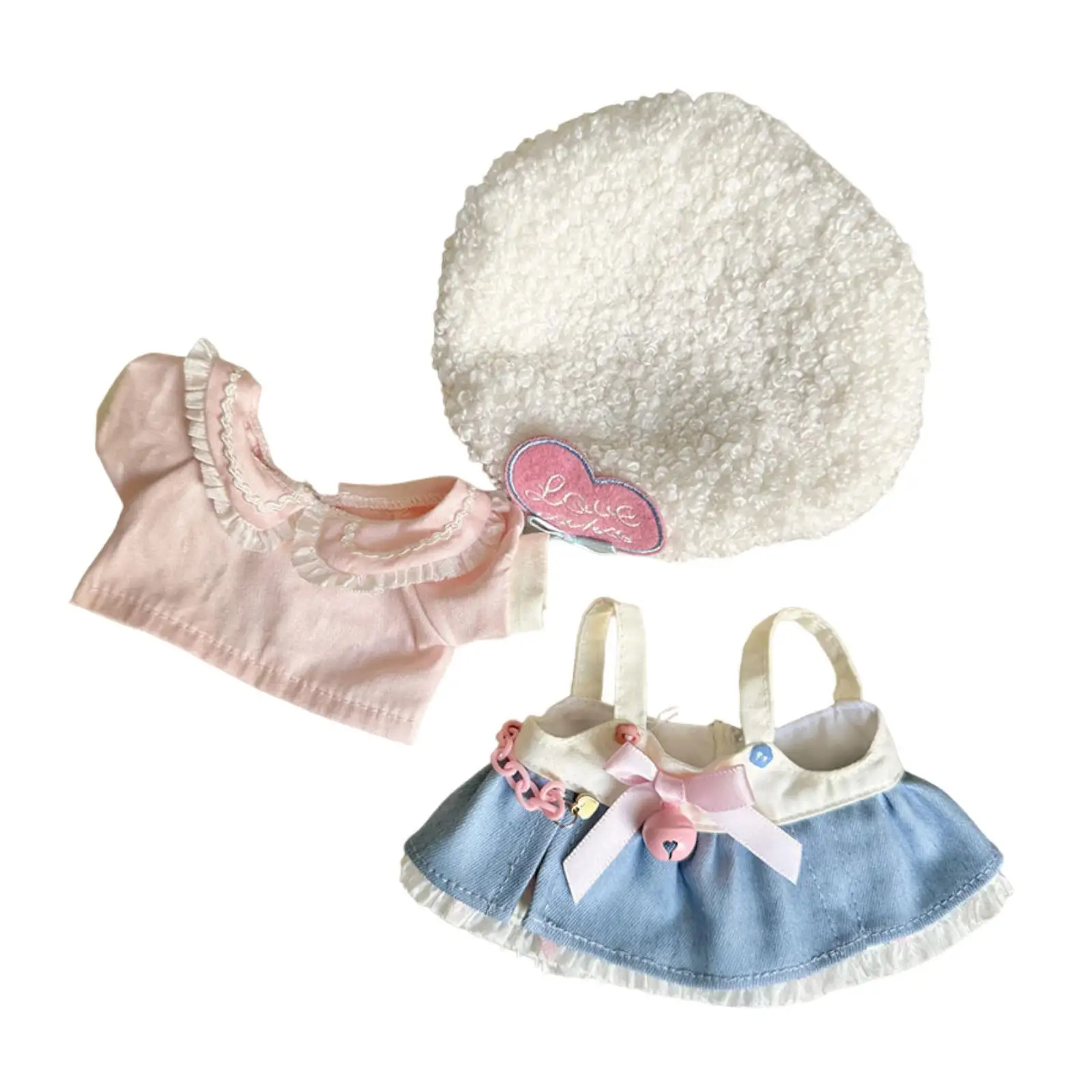 Duck Plush Clothes for 15cm Doll Dress up Stylish Photo Props Costumes Comfortable Doll Clothing Cartoon Plush Doll Accessories