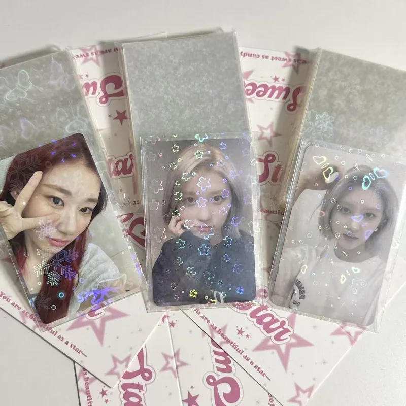 Fundas protectoras holográficas para tarjetas con estrellas parpadeantes