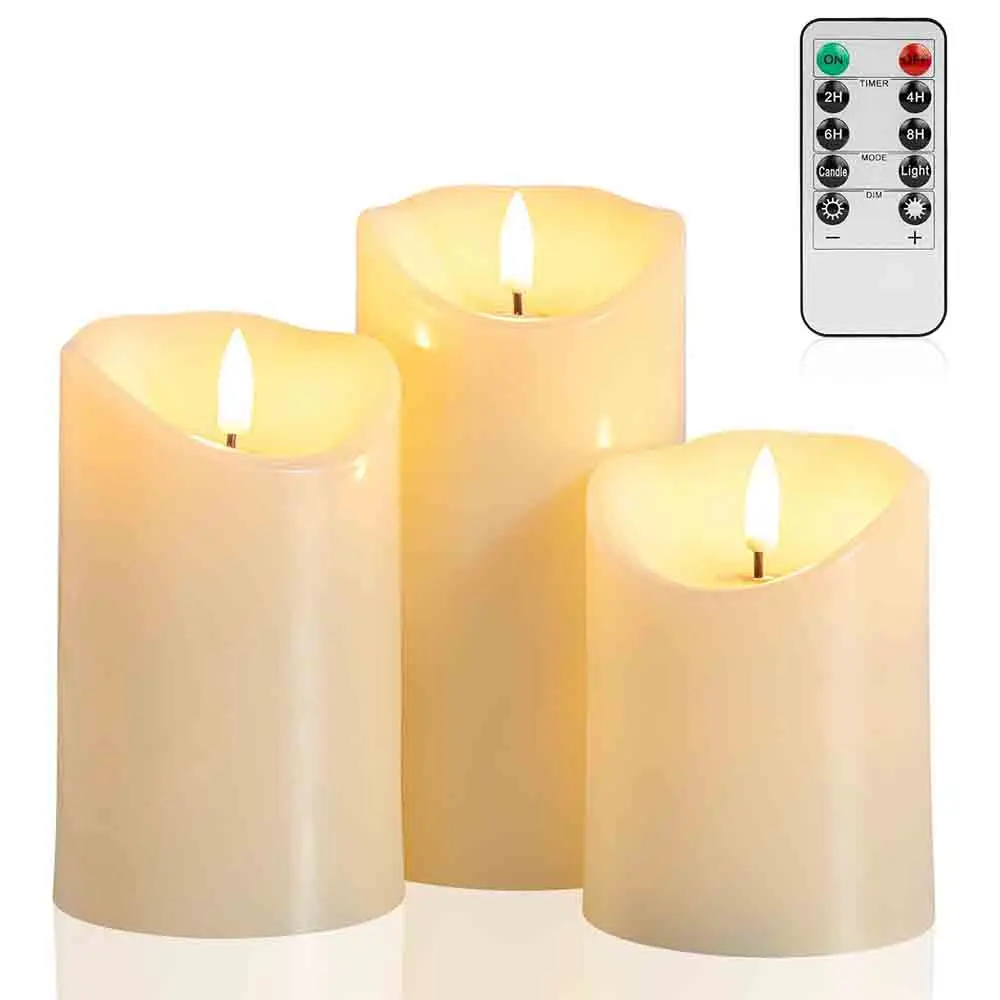 3 unids/set de velas LED sin llama, luz parpadeante con Control remoto para Navidad, Festival, boda, decoración de fiesta en casa, iluminación