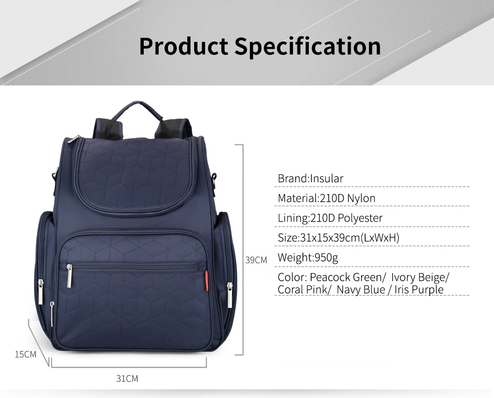 Bolso de maternidad práctico gran capacidad para cochecito y bebé - imagen 4