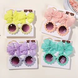 Gafas de Sol Infantiles Estilo Retro con Flores para Niña