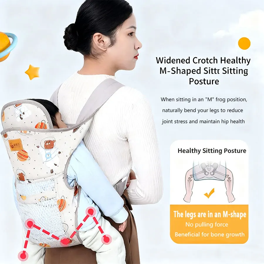 Portabebés ajustable, abrazo frontal, abrazo Horizontal, herramienta de transporte ergonómica para bebé, portabebés para exteriores para las cuatro estaciones - imagen 3