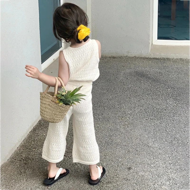 Conjunto de verano para niña con chaleco y pantalón corto algodón - imagen 3