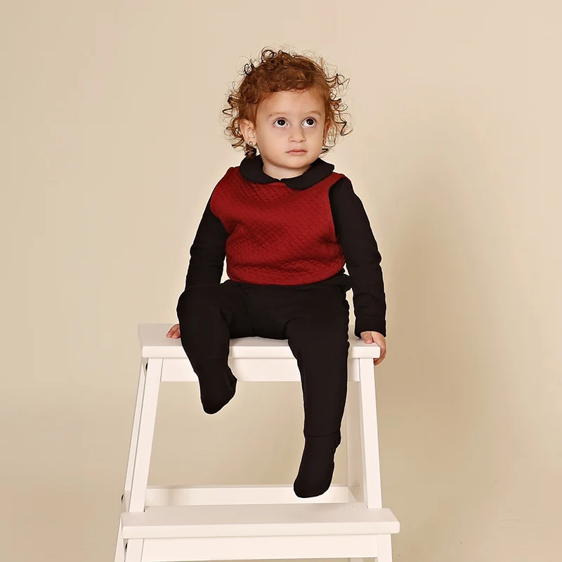 AA-recién llegados bata shabbos de invierno conjunto de ropa familiar para niños y niñas footie de bebé algodón spandex y capa sándwich cálida exterior - imagen 5