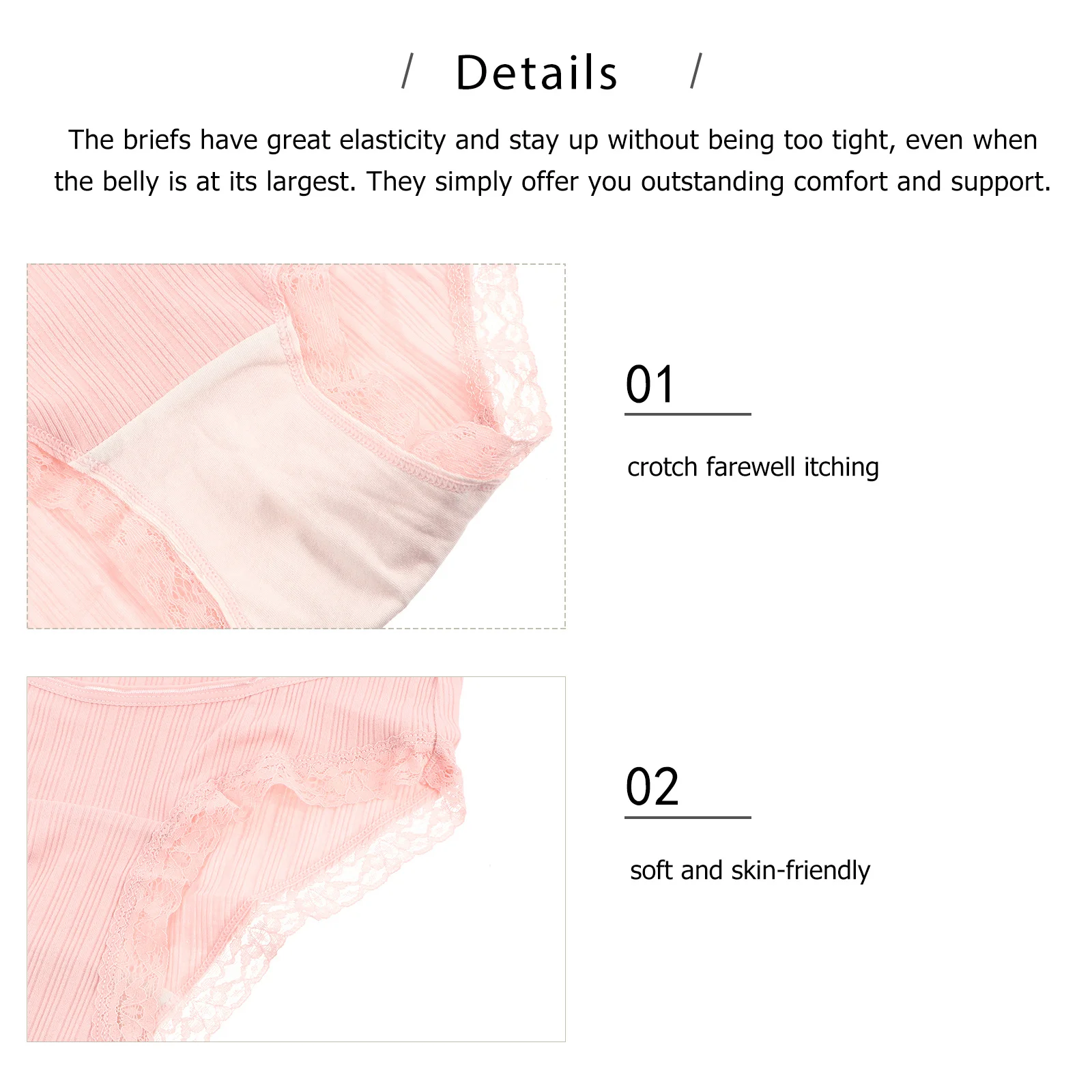 Bragas de algodón de cintura alta para maternidad, ropa interior para mujeres embarazadas, soporte elástico transpirable sobre el vientre, 3 uds. - imagen 2