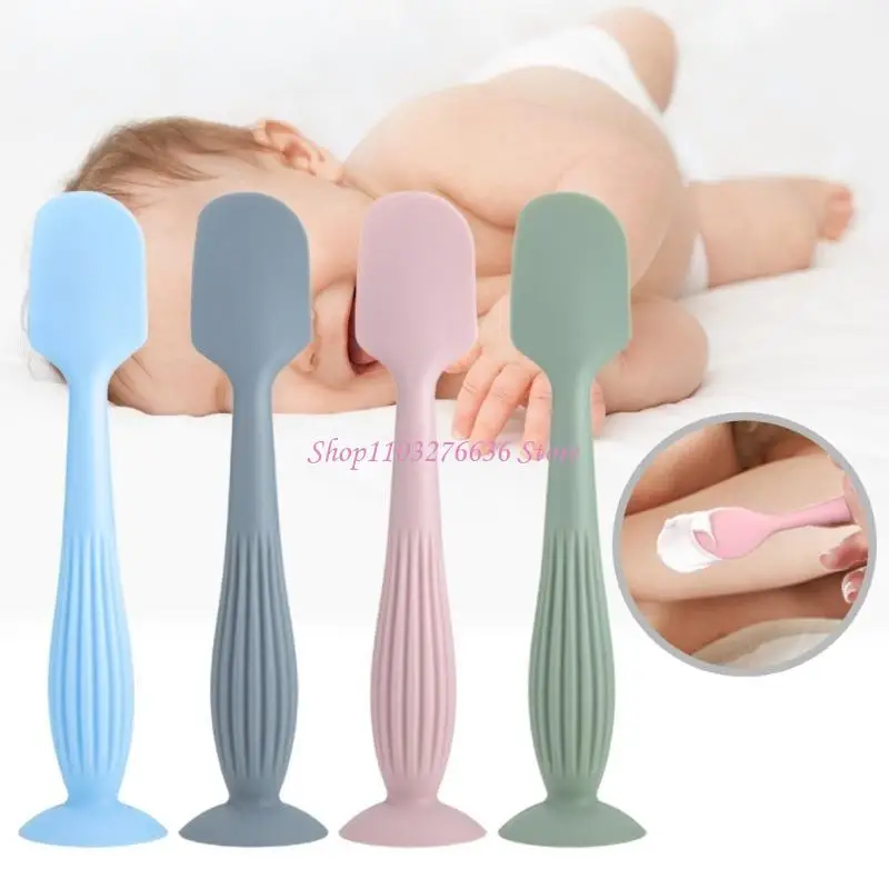 R6FD 3pcs fácil limpio para pañales pañales para bebés aplicadoras cuchara cuchara cepillo silicona spátula con base - imagen 4