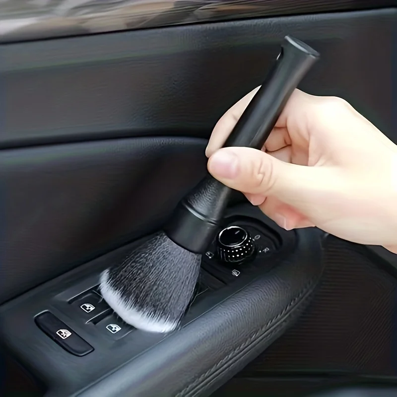 1 cepillo compacto para limpieza Interior de coche, eliminador de polvo para espacio de asiento/a ventilación de aire de cerdas suaves, regalo de Navidad elegante para hombre - imagen 2