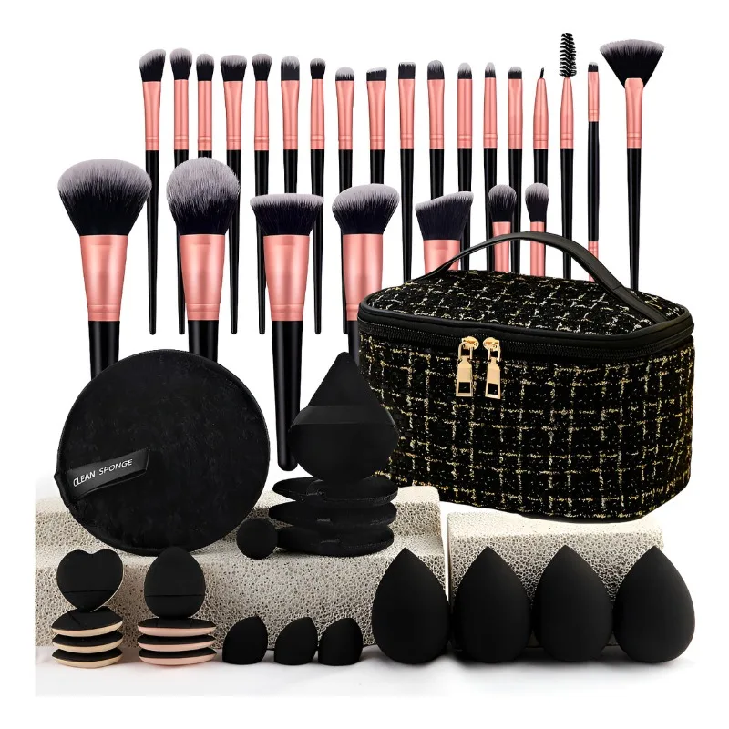 Brochas de maquillaje para kit de viaje elegante con estuche - imagen 4