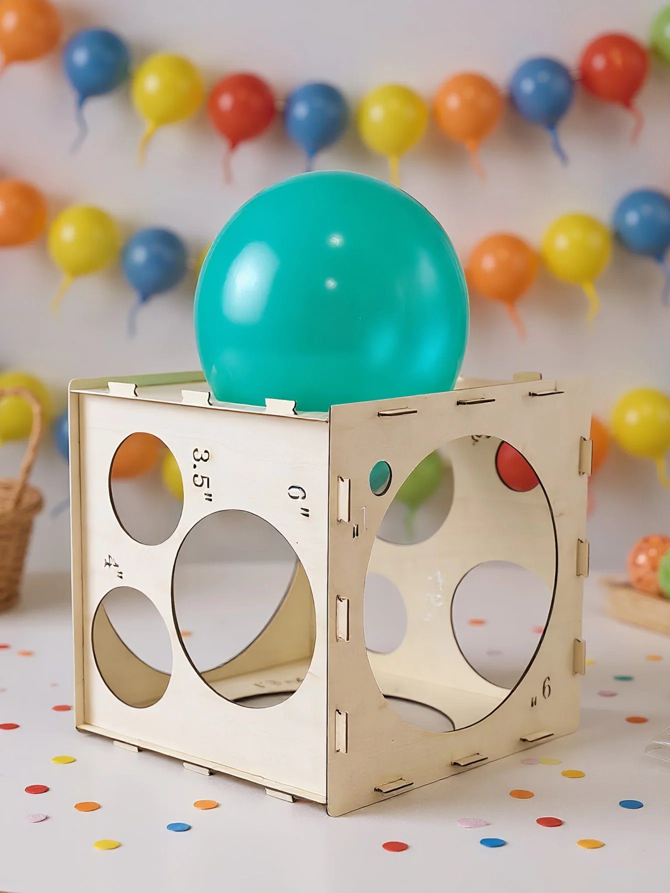 Medidor de globos madera negra plegable para arco y decoración - imagen 2