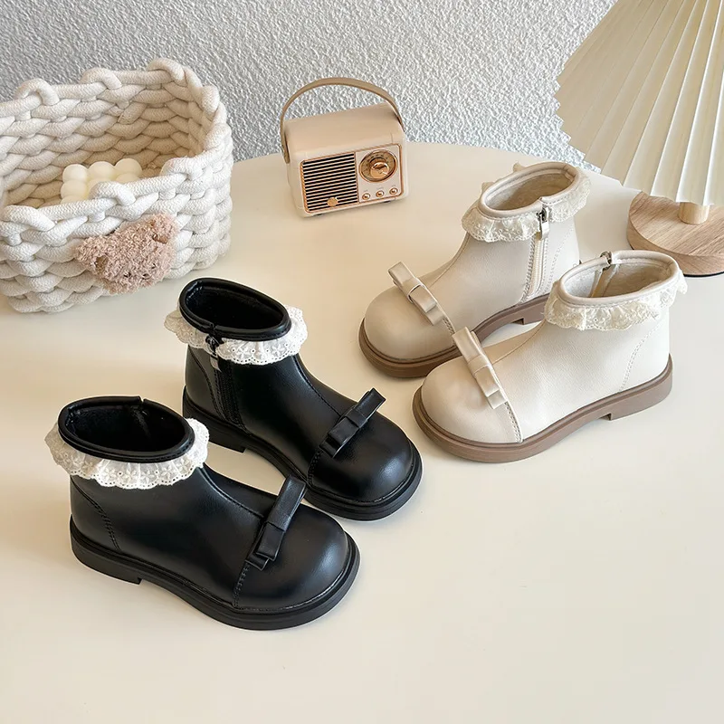 Botas de niña de invierno antideslizantes suela flexible princesa