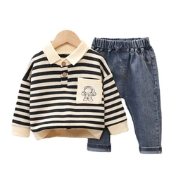 Conjunto chándal infantil de rayas para bebé y niño -Primavera y otoño