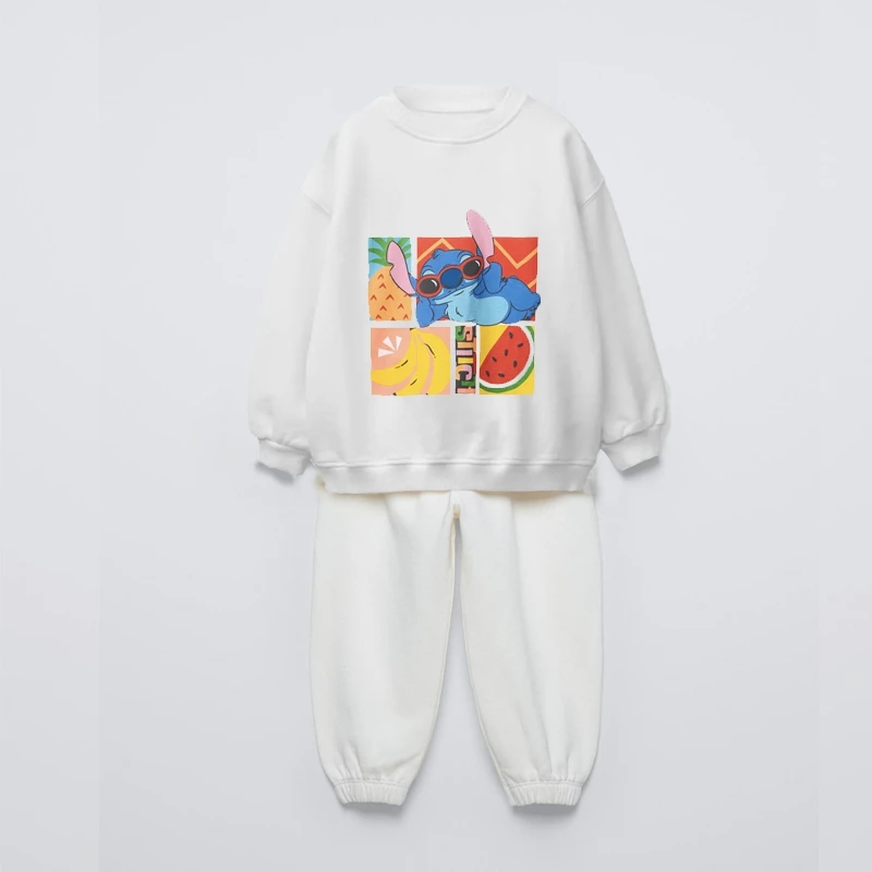 Conjunto de dos piezas de Color sólido, sudaderas con estampado de puntos de dibujos animados, pantalones holgados que combinan con todo, Tops informales de moda para niños + Pantalones, ropa exterior - imagen 3