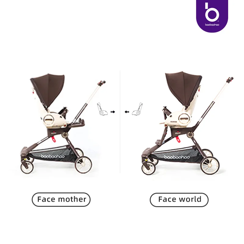 Cochecito de bebé con asiento de cadera, cochecitos Retro de viaje para bebé Vintage para niño fino, cochecito con dosel completo que puede sentarse y acostarse de 0 meses - imagen 5