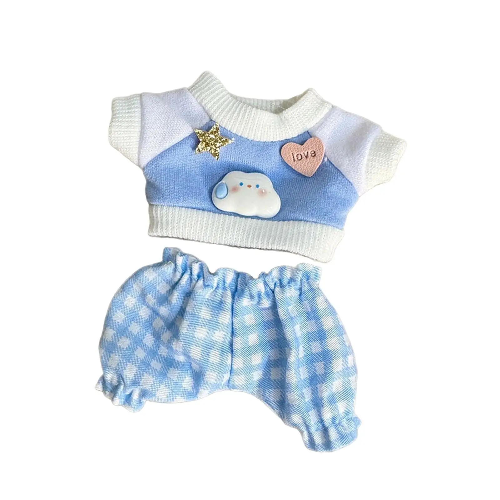 17 cm Plush Doll Clothes Stylish Comfortable Photo Props Plush Doll Accessories Cute Costumes Doll Clothing Doll Outifits