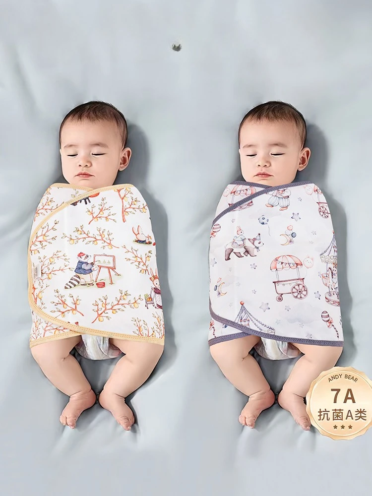 Manta envolvente de algodón para bebé, saco de dormir antigolpes, colcha fina de verano para bebé recién nacido, saco de dormir, artículos de cama envolventes - imagen 2
