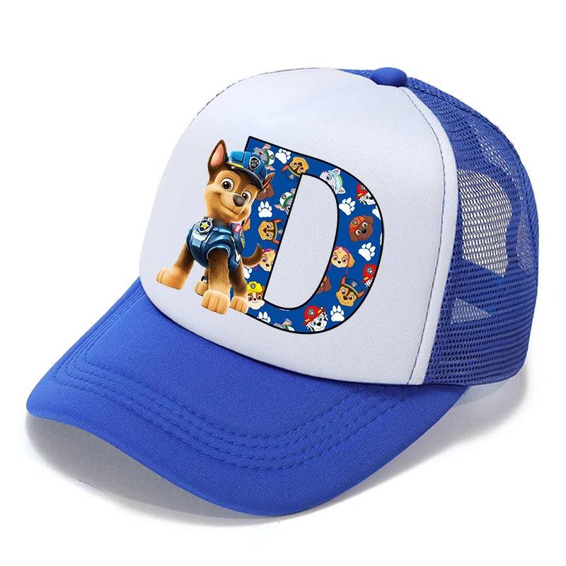 Paws Patrols Chase niños gorras de béisbol letra niños HipHop sombrero de malla transpirable lindo dibujos animados Anime Sunbonnet sombra gorras regalo - imagen 4