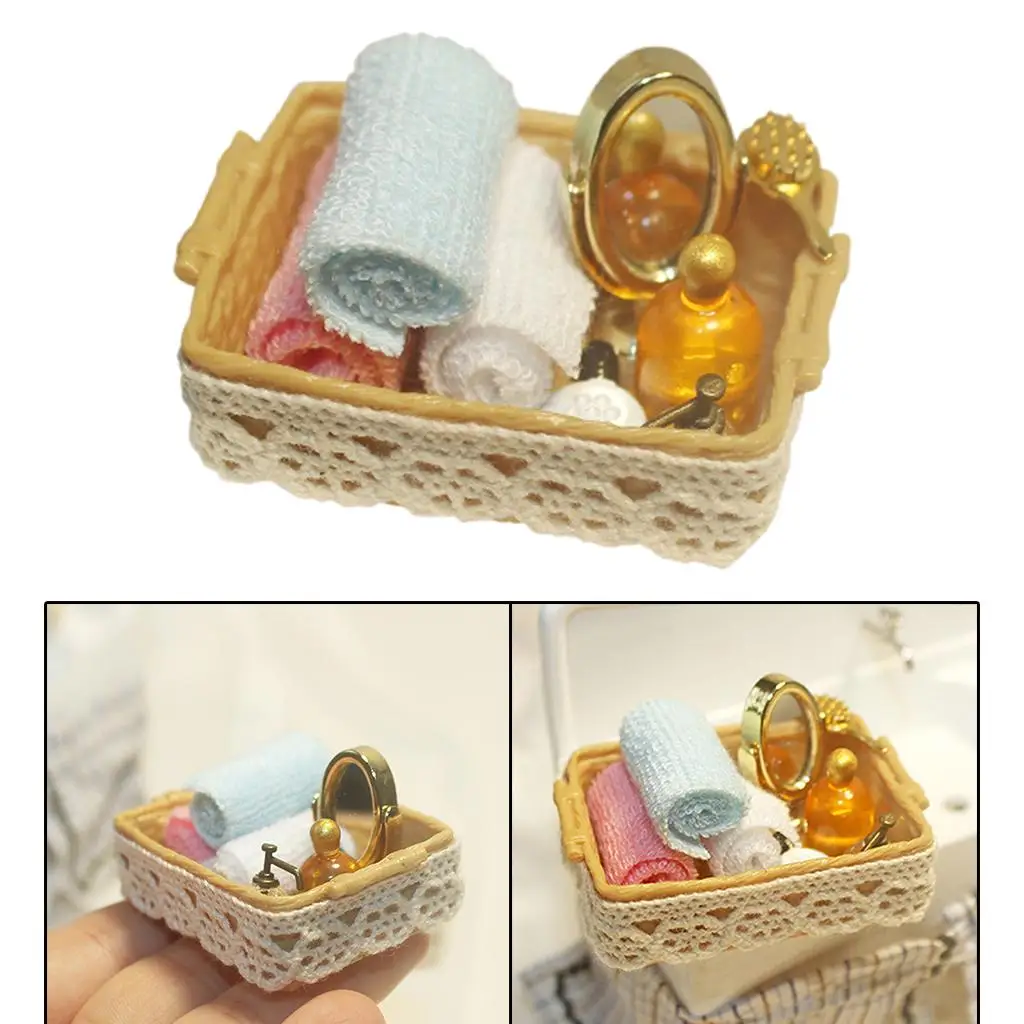 1/12 Dollhosue Dollhouse Bathroom Mini Basket Dollhouse Kids Pretend Toy Gifts 1/12 Dollhosue Dollhouse Bathroom Mini Basket Dollhouse Kids Pretend Toy Gifts