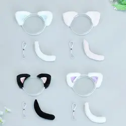 Diadema de felpa con orejas de gato – Decoración de cabello para muñecas