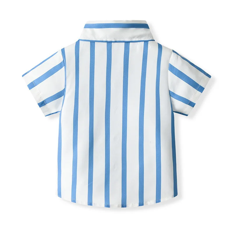 Conjunto verano bebé: top rayas y pantalón corto con pajarita - imagen 4