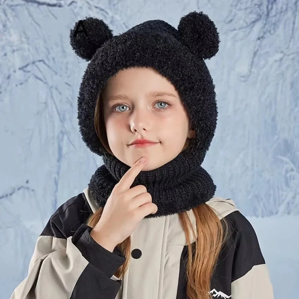 Gorro pasamontañas de invierno con cuello cálido para niñas modernas - imagen 5