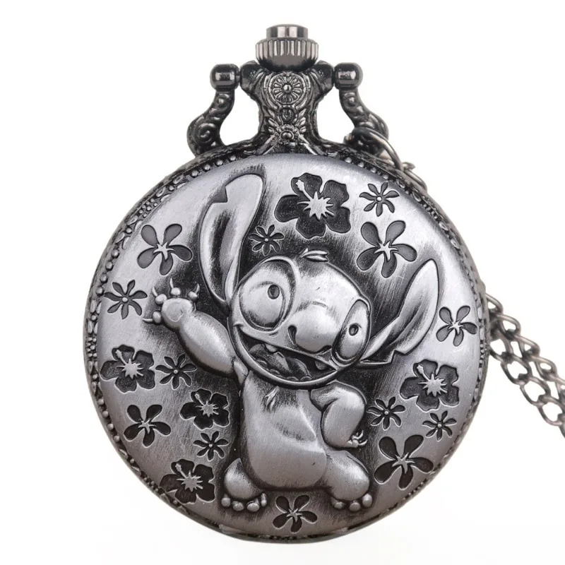 Reloj de bolsillo de cuarzo de punto de Disney con collar de cadena, relojes con colgante de cuarzo Vintage, cadena de reloj, accesorios de ropa para hombres y mujeres - imagen 2