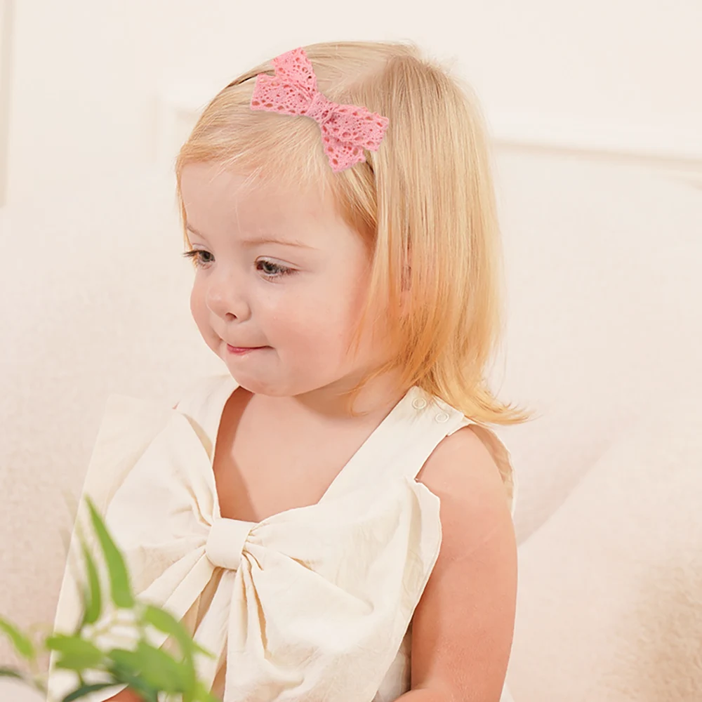 Diademas con lazo de encaje para niñas recién nacidas – Hechas a mano - imagen 4