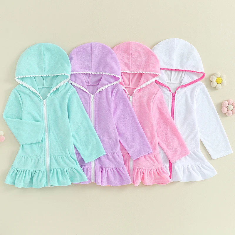 Vestido de verano con capucha para niña – Manga larga y cremallera - imagen 3