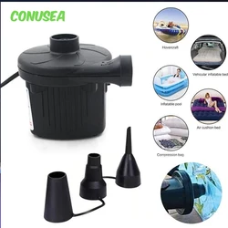 Bomba eléctrica para inflables de piscina y camping con boquillas
