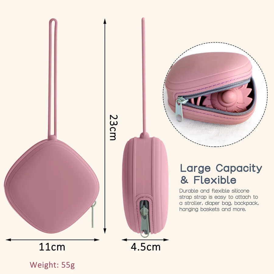 Estuche para chupete con cremallera - contenedor bebé seguro