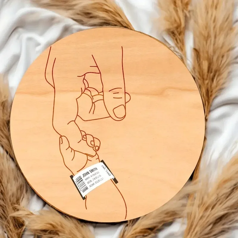 Pulseras de madera para recién nacido - Placas conmemorativas - imagen 5