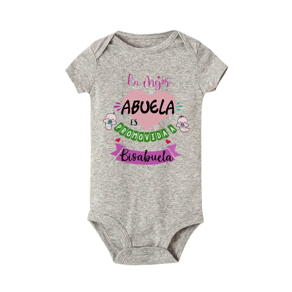 La mejor abuela se promesa a la gran avena, pelele para bebé, ropa de anuncio de embarazo, mono de manga corta para recién nacido - imagen 3