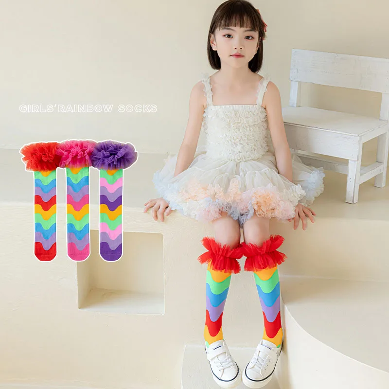 Calcetines ondulados con encaje fino para niña - imagen 4