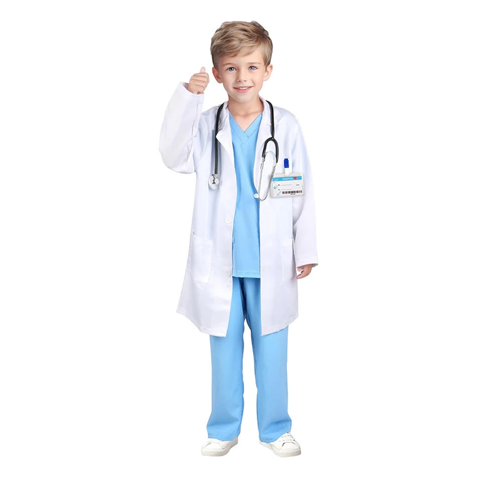 Disfraz de médico infantil para niño con bata y gorro