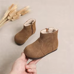 Botas de cuero genuino para bebés y niños, botas para exteriores para niños, suela suave antideslizante, zapatos ligeros para niños pequeños, Otoño Invierno