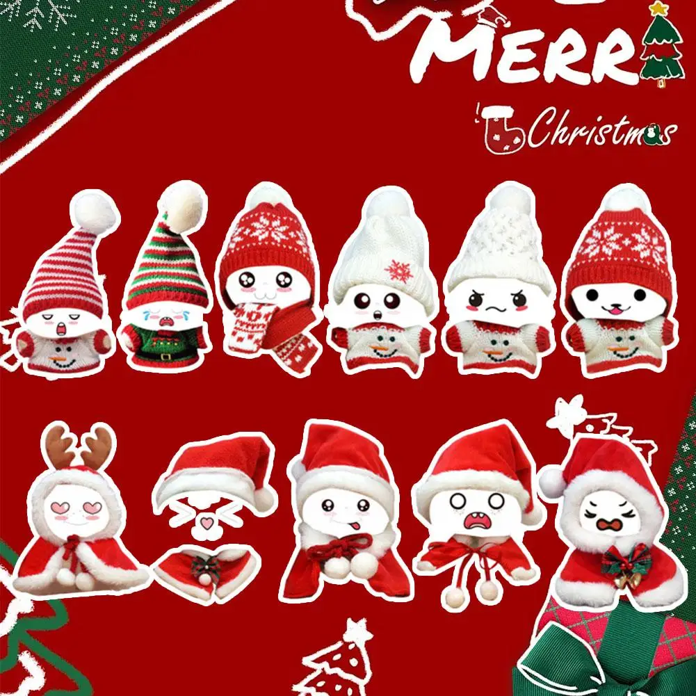Ropa de muñecas de 17cm para Labubu V1/v2, Mini sombrero de Navidad, suéter, bufanda, capa, traje, accesorios, ropa de Año Nuevo, regalo O6a5 - imagen 5