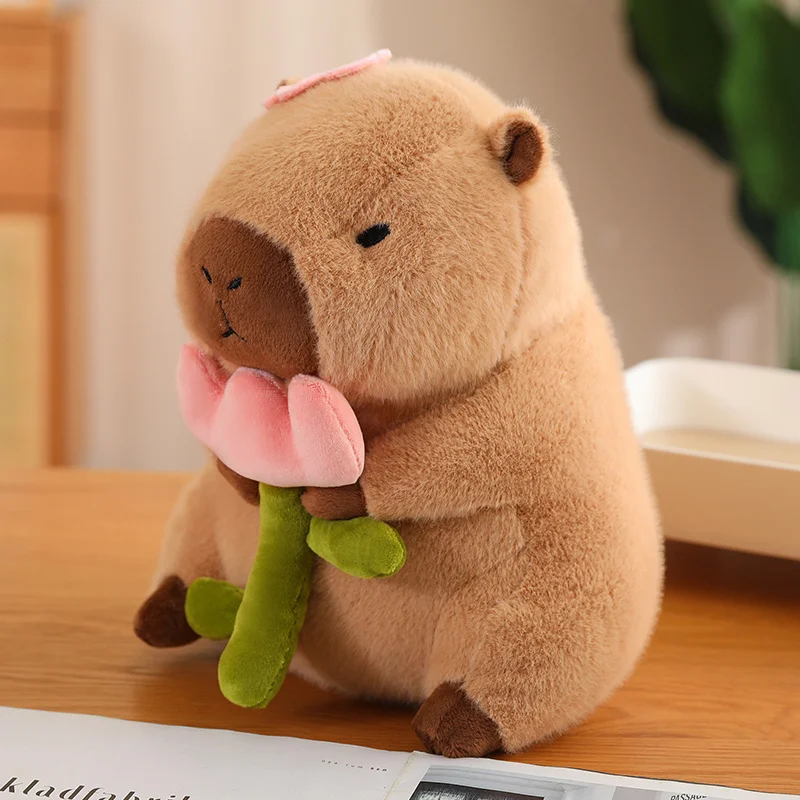 Peluche de capibara kawaii suave, almohada animal infantil regalo - imagen 3