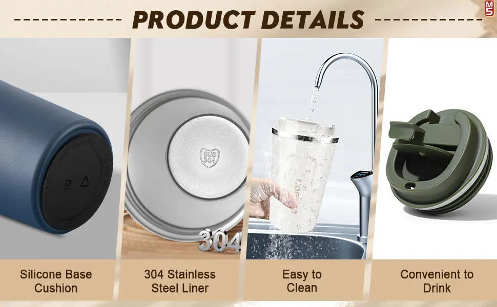 Coffee Travel Mug Spill Proof Leak Proof 14oz