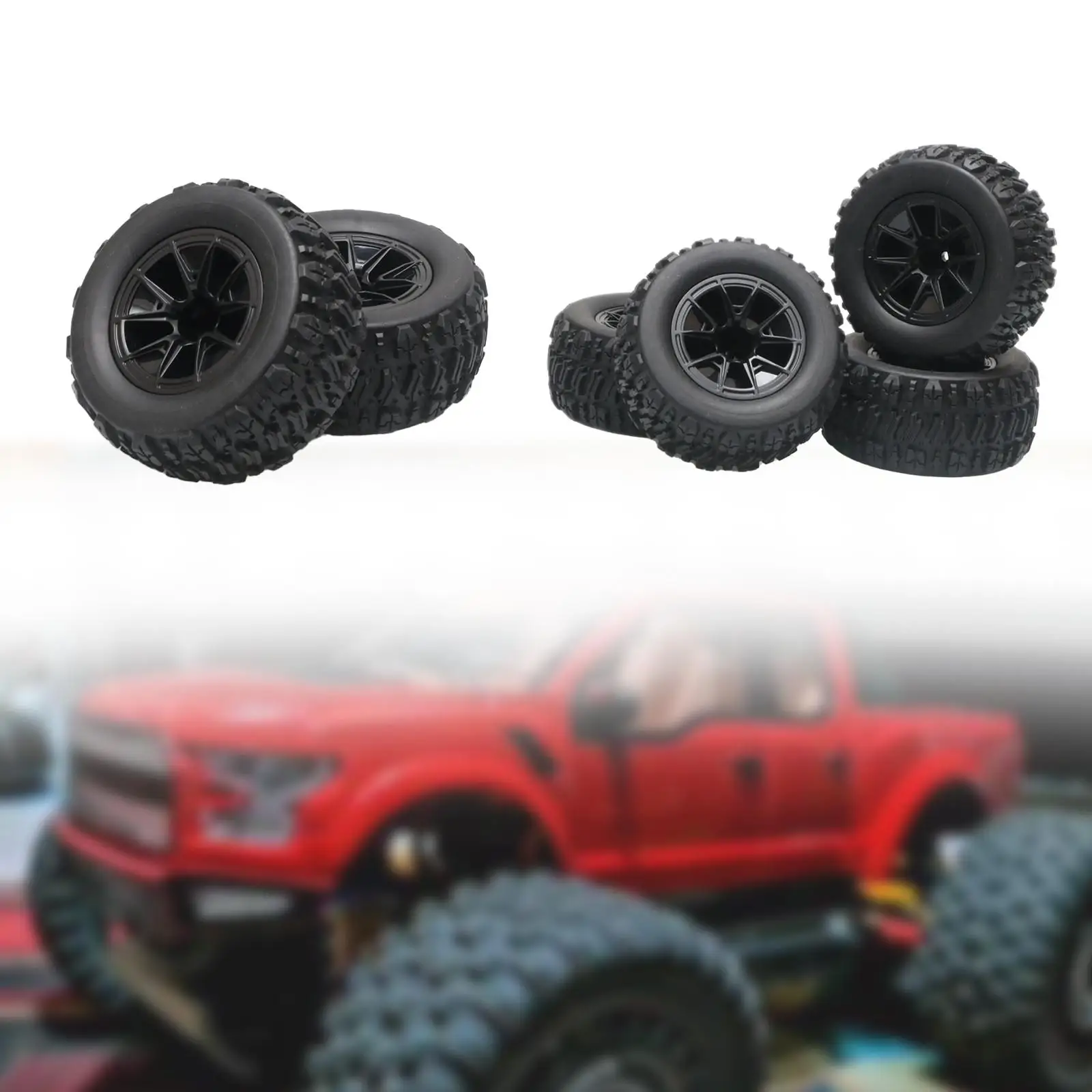 RC Car Parts with Wheels and Tires for 1/12 1/14 1/:16 Crawler Vehicles