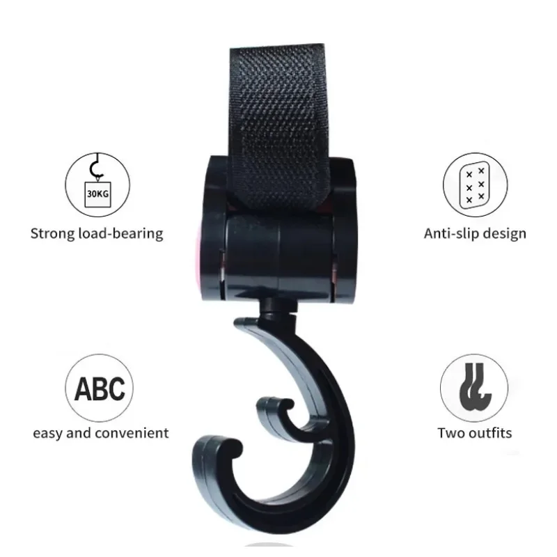 Gancho para cochecito de bebé, accesorios de carrito de bebé, accesorio de compras, gancho multiusos para cochecito de bebé, 2 uds. - imagen 5